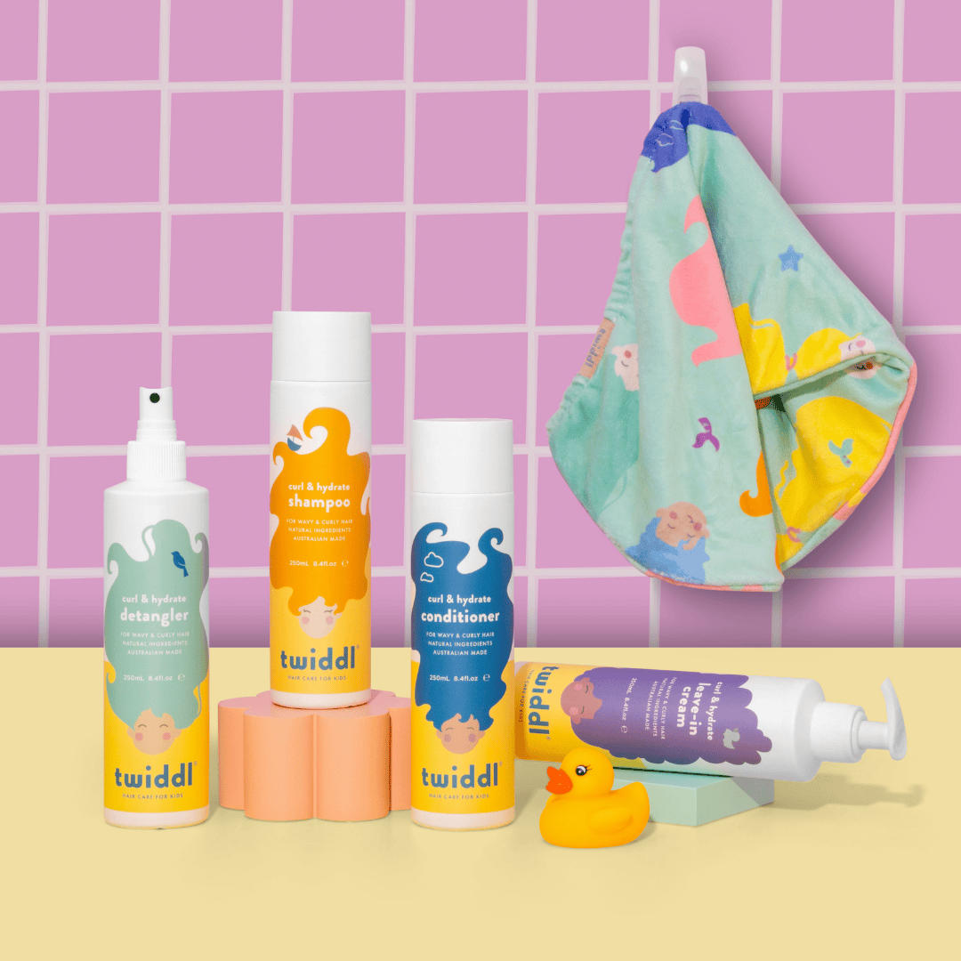 Twiddl Curl & Hydrate Hair Towel Bundle for Kids