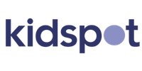 The logo for kidspot, featuring the brand name in dark blue lowercase letters with a solid blue-purple dot replacing the 'i' in 'spot', on a plain white background.